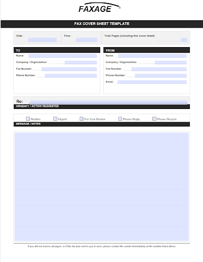 Free Fax Cover Sheet Image