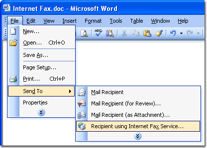 Send fax with Word